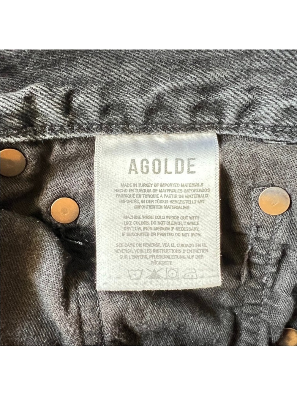 AGOLDE Riley High Rise Wide Crop Jeans Black Wash Denim Womens 29 - Picture 5 of 10
